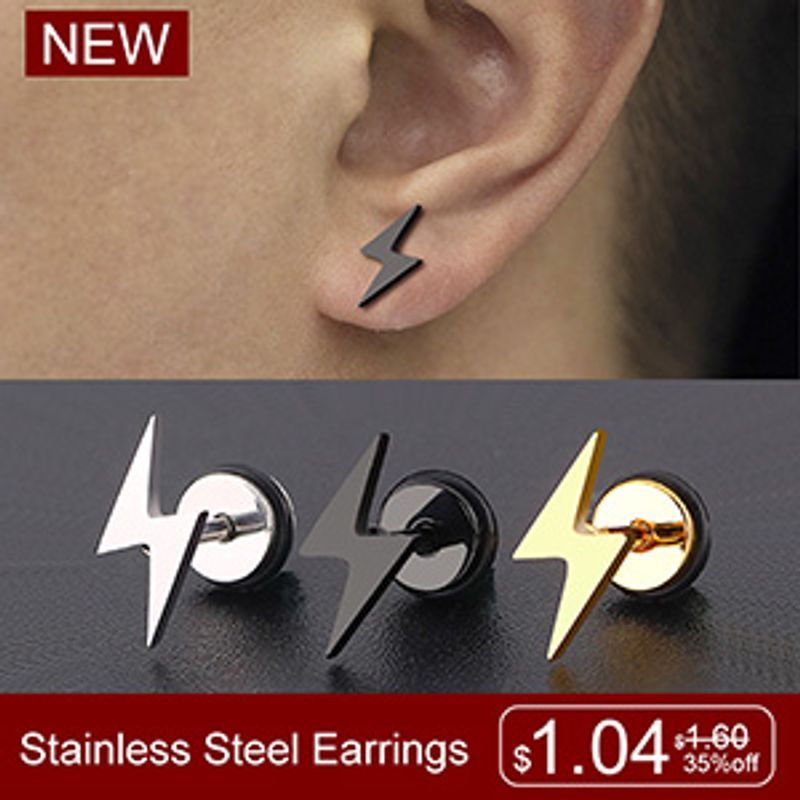 Orecchini da uomo in titanio, rotondi, neri, a goccia d'olio, alla moda coreana, in acciaio inox, punk, gioielli_voghion.com