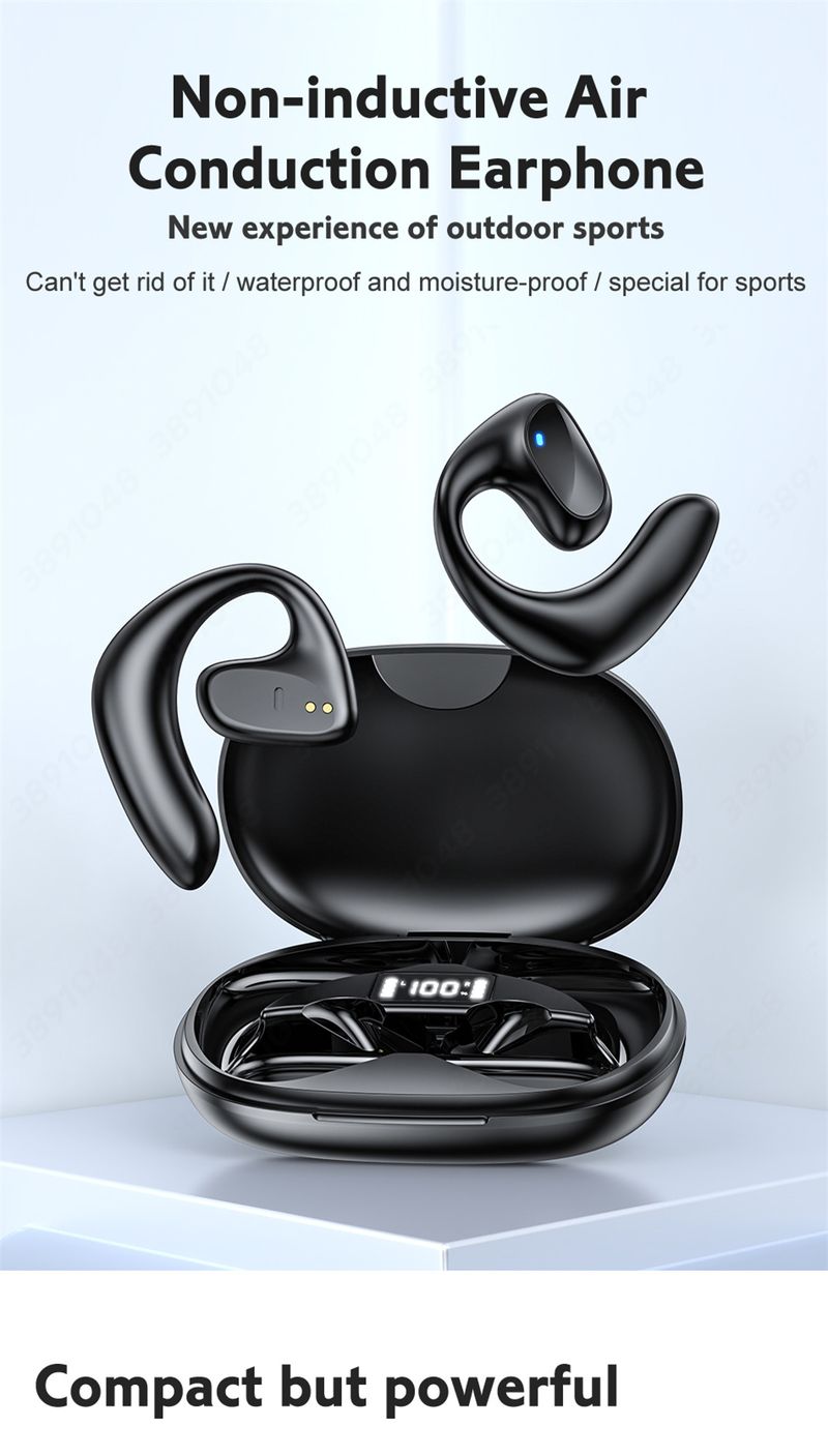 Bluetooth headset with microphone wireless headset Sports waterproof headset Noise reduction headset hook Hi-fi headset_voghion.com