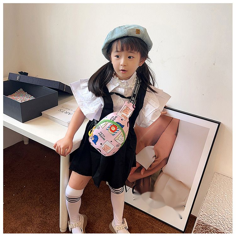 Andralyn Children's Crossbody Bag New Cute and Fashionable Cartoon Boys and Girls Kindergarten Waist Bag Canvas Chest Bag_voghion.com