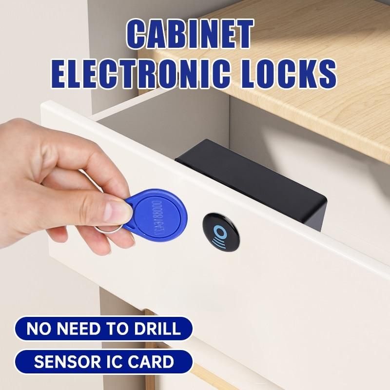 Digital Cabinet Intelligent Electronic Locks Invisible Sensor Lock EMID IC Card Drawer for Wardrobe Furniture Hardware MYY_voghion.com