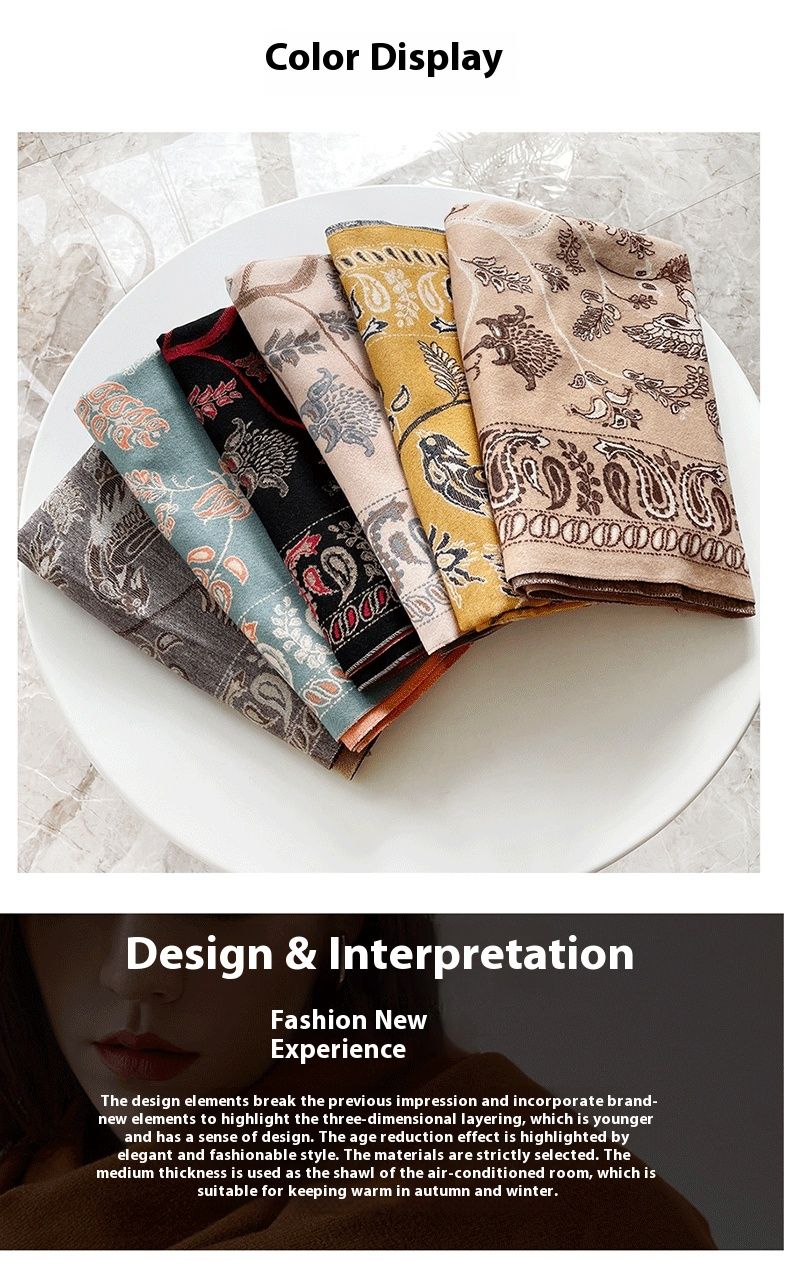 New Autumn And Winter Fashion Shawl For Office Nap Blanket Cashmere Scarf Printed Tassel Warm Scarf Star Style_voghion.com