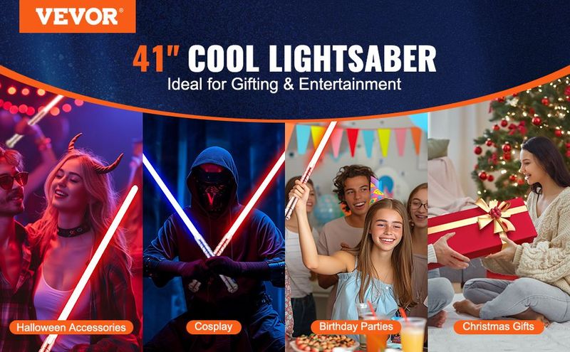 Lightsaber 12 RGB Colors 41" Mute Sound Rechargeable Dueling Light Saber_voghion.com