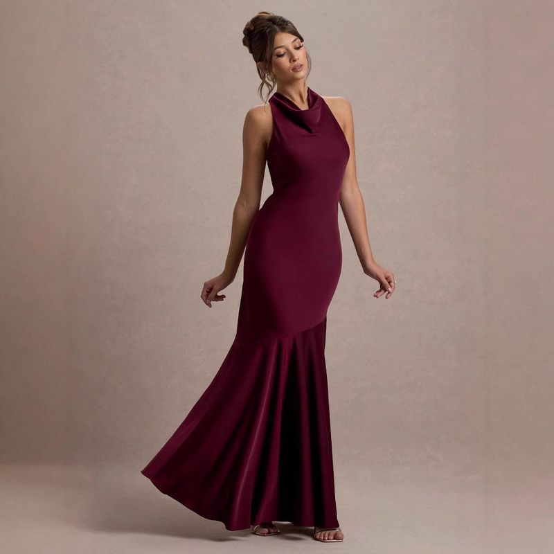 Verve 2025, abito lungo da donna in stile francese, con spalle asimmetriche, per brindisi e banchetto, elegante abito da sera._voghion.com