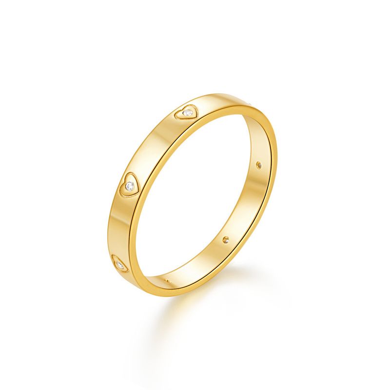 Anello di fidanzamento classico da donna in argento Sterling S925 con cuore lucido, da indossare tutti i giorni_voghion.com