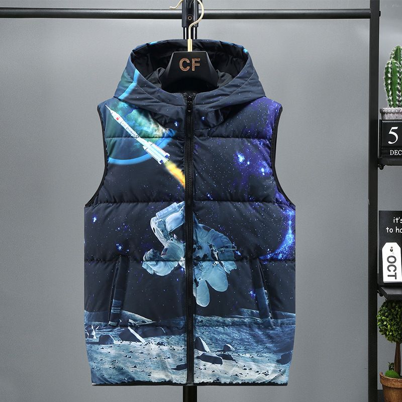 Men's Clothing Vest Men's Autumn And Winter Thickened Down Cotton Winter Waistcoat Jacket Youth Version Handsome Double-sided Vest Shoulder Vest_voghion.com