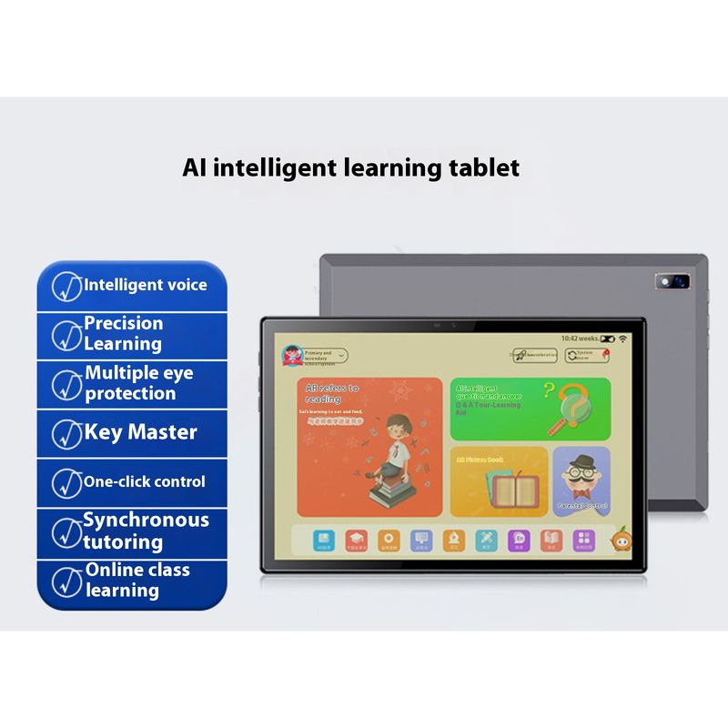 Tablet intelligente per lezioni online per studenti con schermo ad alta definizione e protezione per gli occhi, apprendimento sincronizzato tramite tutoraggio_voghion.com