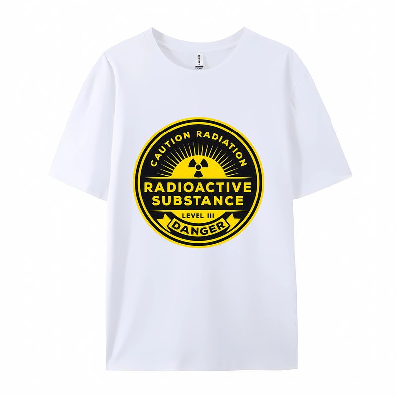 Vêtements pour hommes pollution, radiation nucléaire, eaux usées nucléaires, essais nucléaires, design créatif, col rond imprimé, t-shirt décontracté à manches courtes_voghion.com