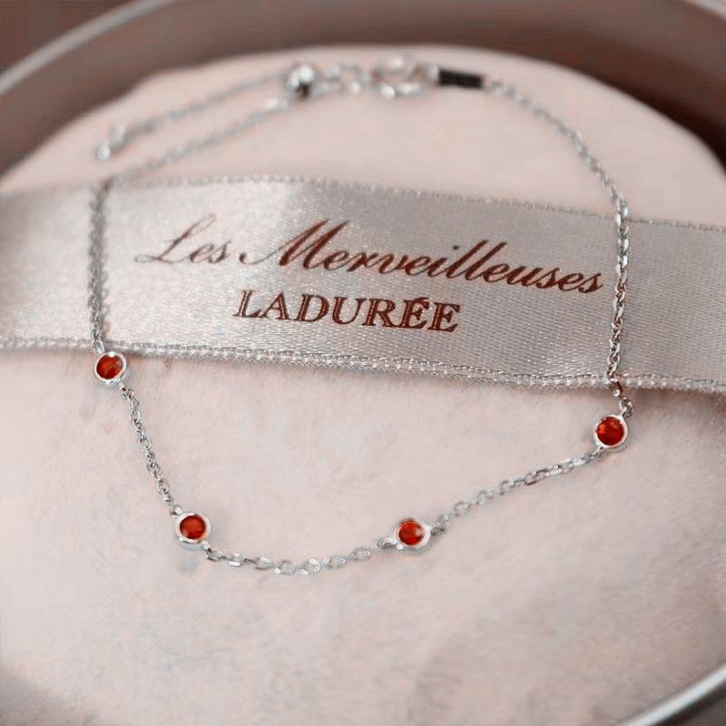 Sterling Silver Bracelet For Women Gold Plated Red Light Luxury High-end Mini Thin New Style_voghion.com