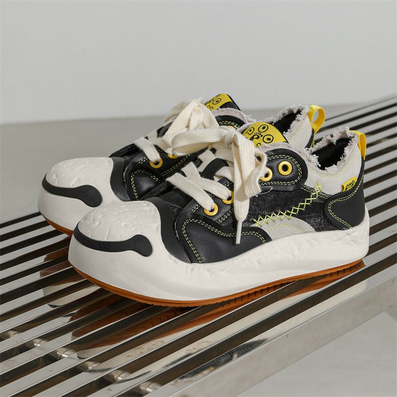 2025 Nuove scarpe divertenti con testa grande e suola spessa in tela con aumento di altezza per coppie, serie Open Mouth Smile_voghion.com