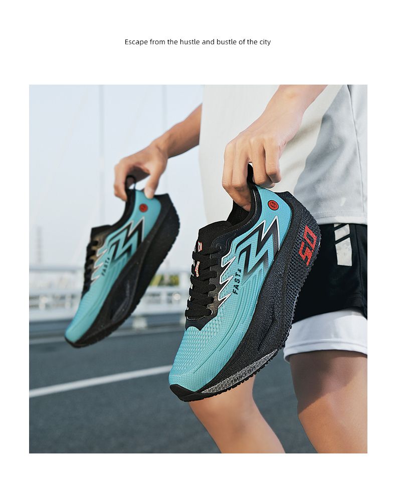 Men's Sports Shoes Cushioning Non-Slip Flat Wear Resistant Sneakers Mesh Breathable Platform Soft Running Shoes For Man_voghion.com