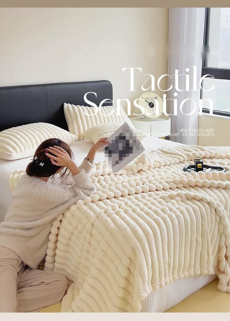 Kaninchenfell Multifunktionale Nickerchen Fleece Sommer Klimaanlage Kleine Sofa Überwurf Auto Decke_voghion.com