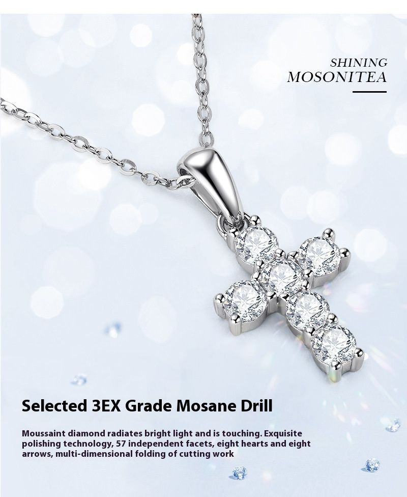Classico ciondolo Mosan in argento puro placcato oro collana con croce alla moda_voghion.com