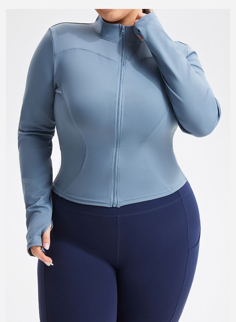 Ženska oblačila, hitro sušeča športna jakna za zaščito pred soncem, dolgi rokavi, ženska jopa z zadrgo, oprijet top, tek, fitnes, joga oblačila_voghion.com