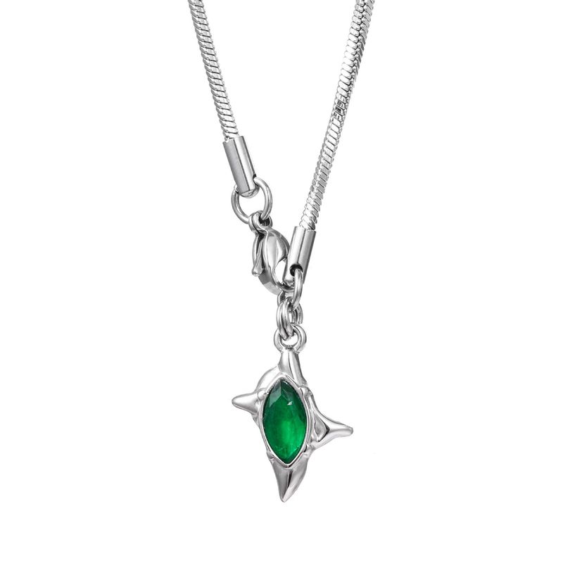 Collana in acciaio al titanio e zircone Gemini per uomo e donna, leggera e di lusso, design hip hop, semplice, con catena per maglioni_voghion.com