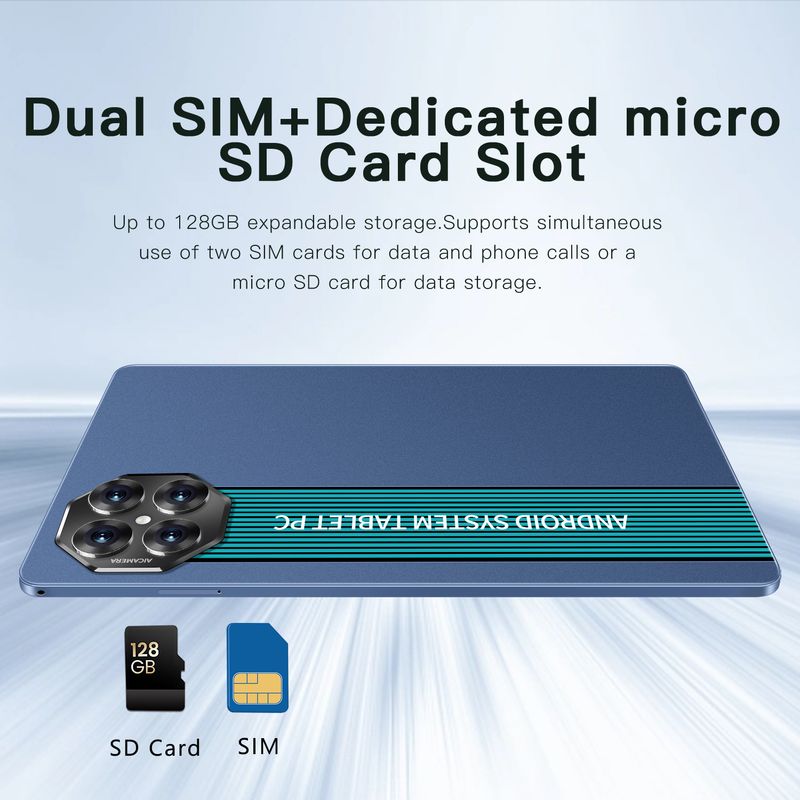 Max80 10.1" Dual SIM Android Tablet With 16GB RAM & 512GB Storage, 4G LTE Calling, Quad-Core Processor, 13MP Camera_voghion.com