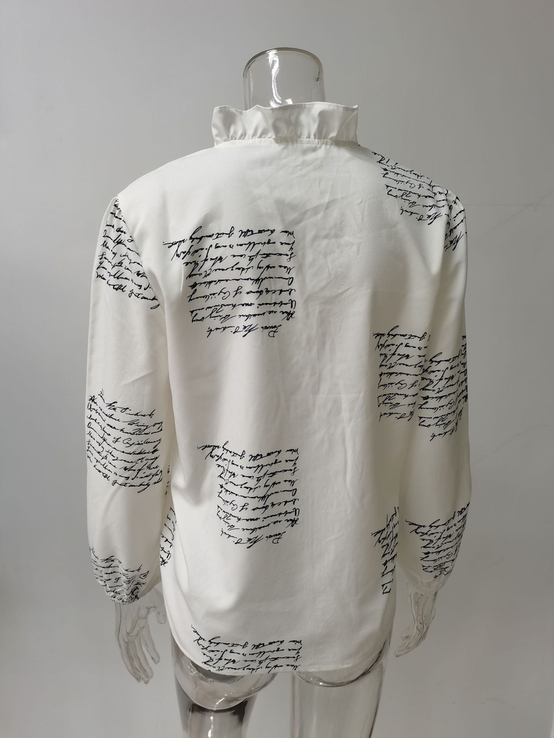 Women's Spring And Summer Long-sleeved Ruffled Shirts Shirts_voghion.com