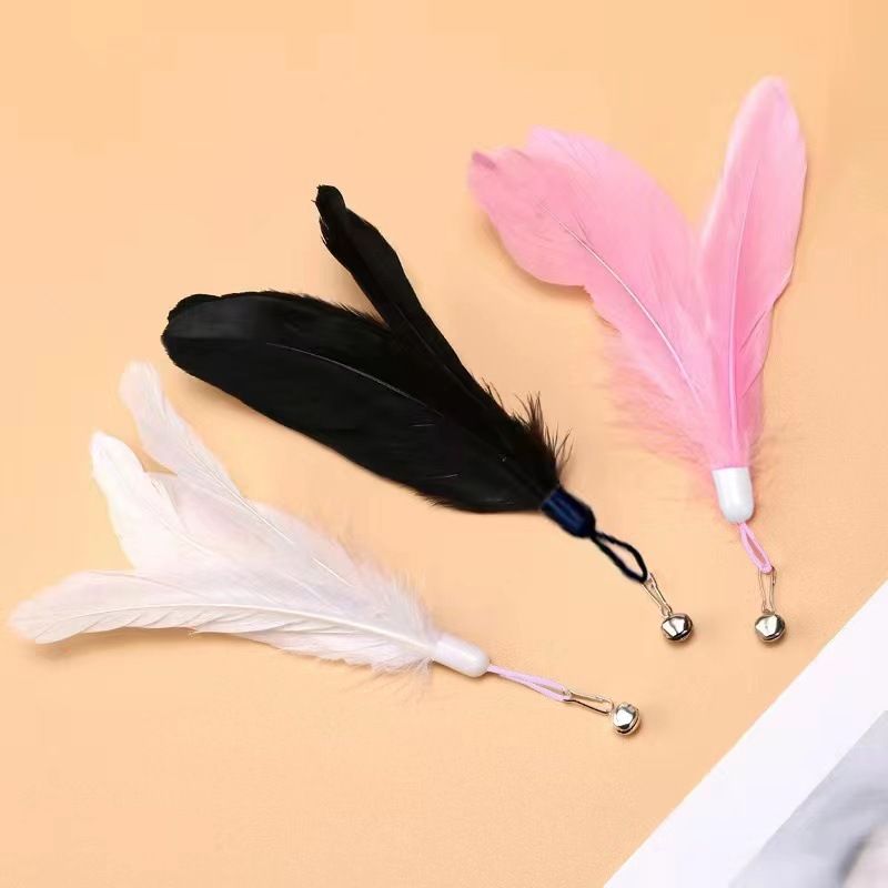 Wand Accessories Teaser Suction Cup Cat Long Rod Feather With Bell Boredom Relief Self-Entertainment Pet Toy_voghion.com