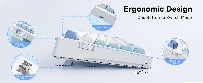 G98 PRO Wireless Gaming Keyboard, Tri-Mode Connection Mechanical Keyboard, Hot Swappable Custom Gasket Structure, Pre-lubed Linear Switches, Double Sh_voghion.com