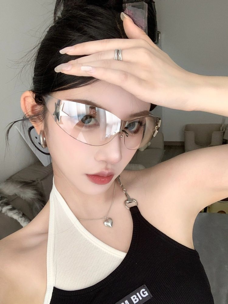 LazyZoom Fashion Style Transparent Mercury Color One-Piece Headband Female Trendy Square Round Face Slim Looking Fancy 2025_voghion.com