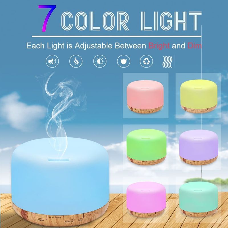 TOYOSIN Ultrasonic Aroma Diffuser With Auto Spray, 500ml Humidifier For Home, Bedroom, Office – Whisper-Quiet, Timer & Dry-Off Protection_voghion.com