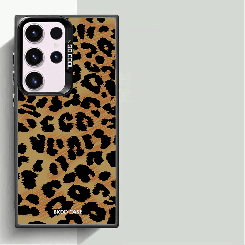 Leopardendruck Laser Hart Telefonshülle Fir Samsung Galaxy S25/S24/S23/S22/S21Ultra/Plus/FE/A25/A34/A54 Waasserdicht Stylescht Design_voghion.com
