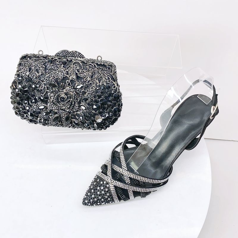 Evening Women's Pointed High Heels Spring And Summer Stiletto Rhinestone Hollow Fashion Sandals_voghion.com
