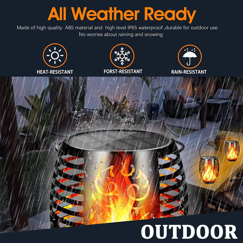 96 LED Outdoor Solar Torch Lights Waterproof Garden Patio Flickering Dancing Flame Lamp_voghion.com