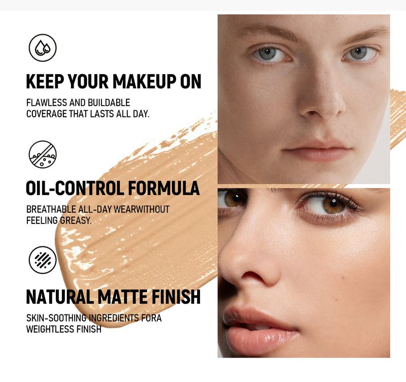 Corretivo líquido HANDAIYAN de 8 cores - minimiza os poros, duradouro, não acumula, cobre acne e manchas_voghion.com