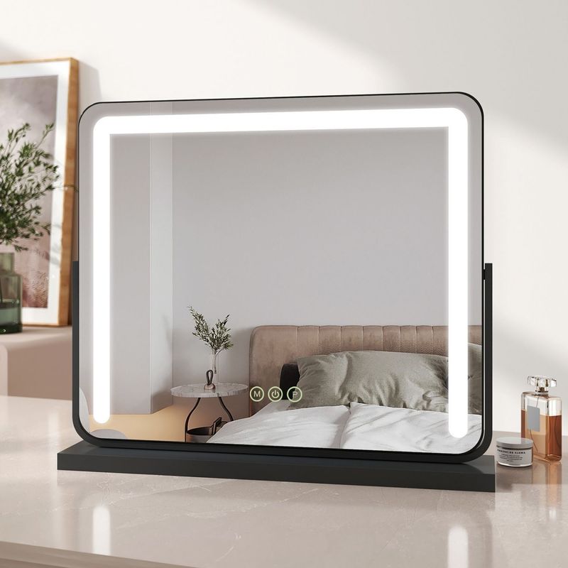 EMKE Large LED Vanity Mirror Light Dressing Table Hollywood Make Up Mirror Stand_voghion.com