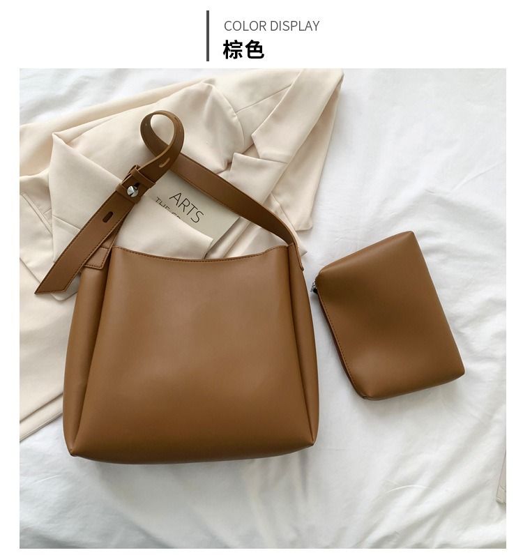 Single Shoulder Crossbody Casual Women's Mother Tote Large Capacity Simple Bucket Bag_voghion.com