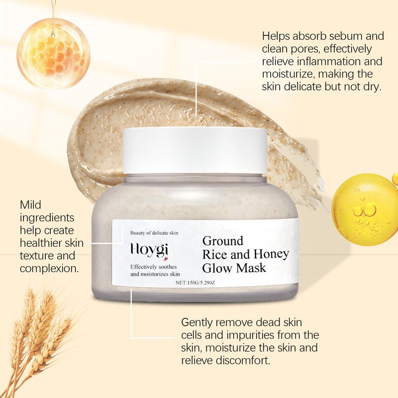 Reis Hunneg Feuchtigkeitsspenderend an ophellend Mask Feuchtigkeitsspenderend, hydratiséierend, pflegend a verbessert de Glanz vun der Gesiichtshaut_voghion.com