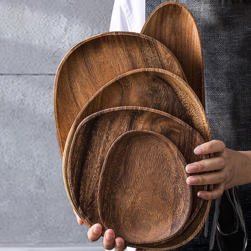 Akazienholztablett Kuchen Desserttablett Japanischer Stil Stall Haushalt Massivholztablett Kaffeetasse Wassertassentablett_voghion.com