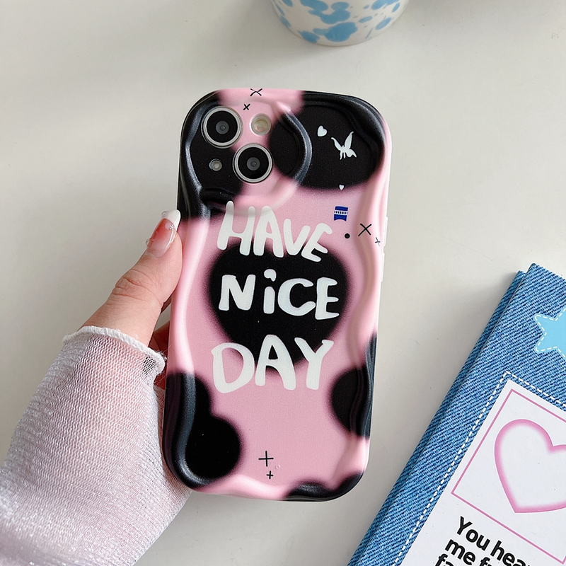 Cow tattoo English Phone Case For iPhone 14 13 12 11 Pro X XS XR Max 7 8 Plus High Quality Anti Slip Back Cover_voghion.com