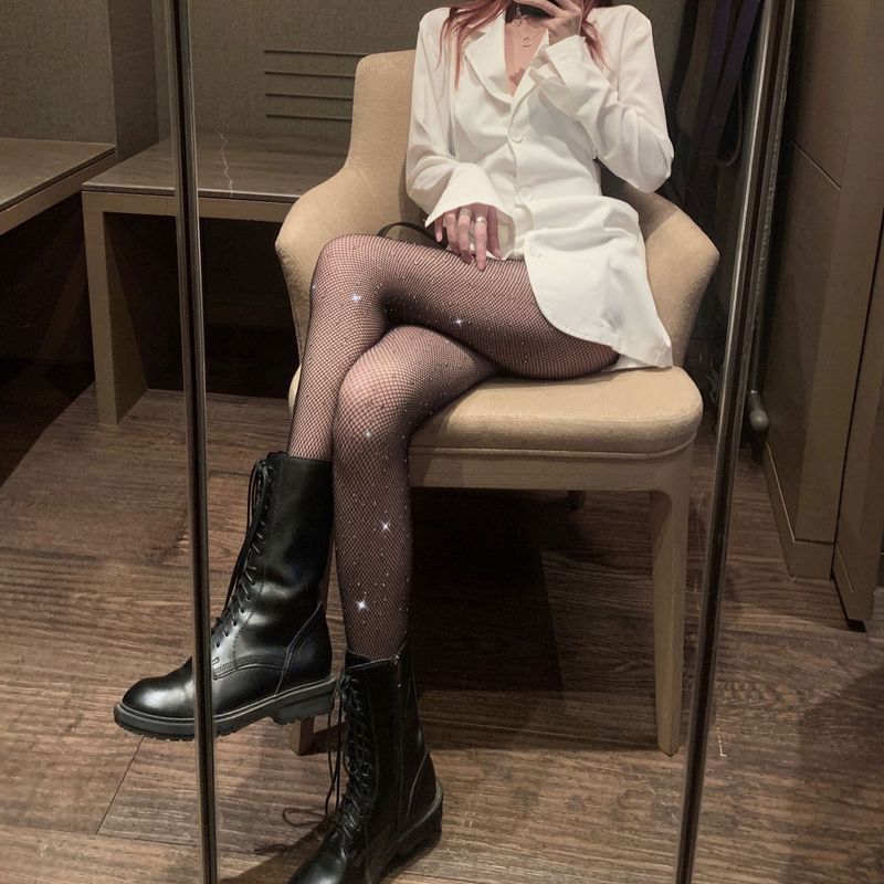 2025d Für Frauen Sommer Kleine Mesh Strass Strumpfhosen Neue Plus Größe Sexy Abnehmen Strümpfe Fishnet Strumpfhosen_voghion.com