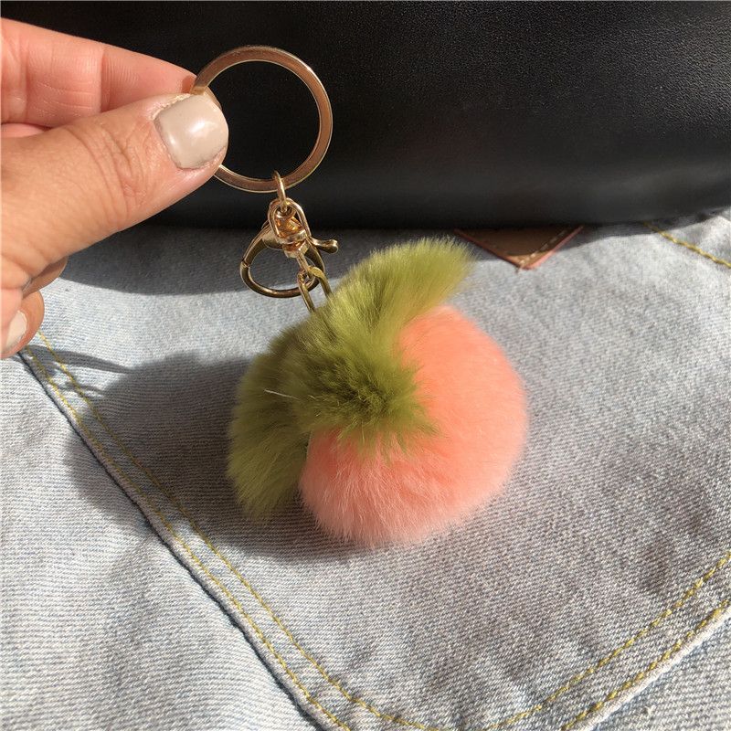 Mini ins Real Rex Rabbit Hair Mini Persimmon Portachiavi per auto Ciondolo Carino Peluche Palla Palla Borsa Decorazione appesa_voghion.com