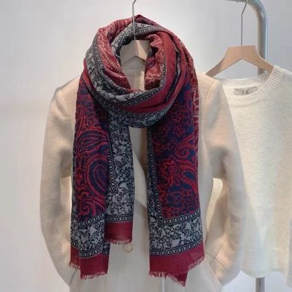 Scarf For Women Autumn Winter Original Design Soft Multi-color Ethnic Style Warm Printed Elegant Large Shawl_voghion.com