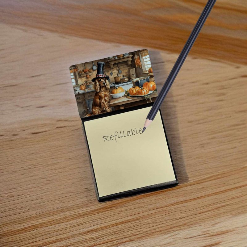 NEW Cocker Spaniel Fall Kitchen Pumpkins Sticky Note Holder Refillable Dispenser Self-Sticky Note Pads, Memo Pads Blank Desk Accessories_voghion.com