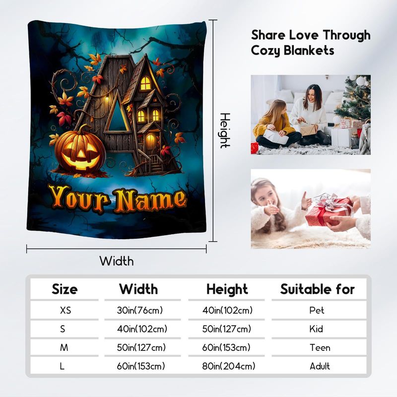 Flannel Halloween Personalized Suitable For Children Digital Printed Blanket_voghion.com