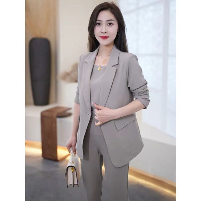 Blazer élégant et décontracté pour femme, ensemble trois pièces, printemps 2025, nouveau costume professionnel élégant et jeune_voghion.com