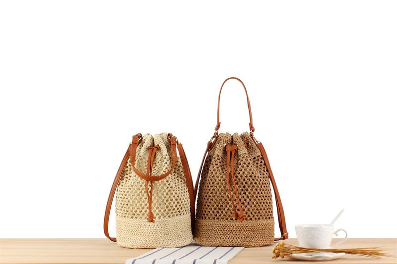 Damestassen One Piece Drop Shipping, Eenvoudige en modieuze geweven tas, Niche veelzijdige handtas, Prachtige crossbody emmer geweven tas, Strandtas_voghion.com