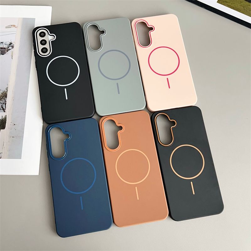 Custodia in silicone opaco morbido per Samsung S25 S24 S23fe S22 Ultra Plus A56 A36 A26 A16 A06 A55 A14 A13 A54 Magnetica_voghion.com