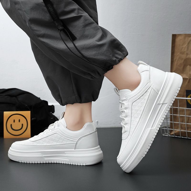 Nuove scarpe da uomo coreane, traspiranti, bianche, versatili, con suola spessa, sportive e per il tempo libero, alla moda, primaverili_voghion.com