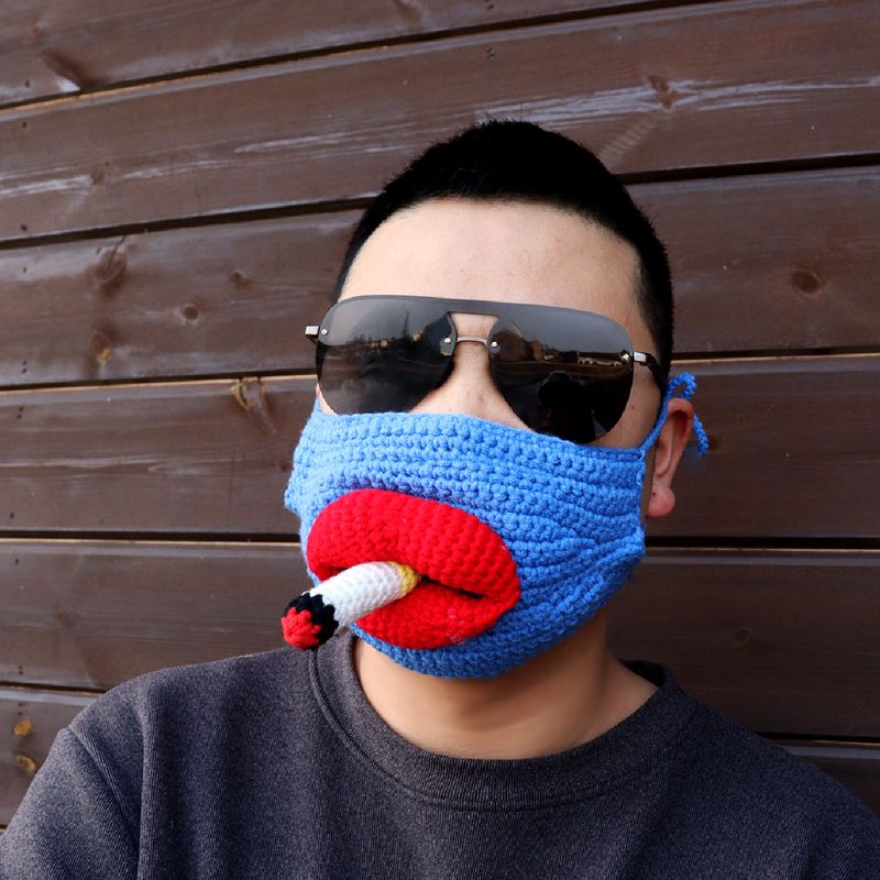 Slēpošanas netīrās pītās ķiveres komplekts, interneta slavenības tāda paša stila smieklīga cepure, adīta parūkas galvas saite, hiphopa personības maska_voghion.com