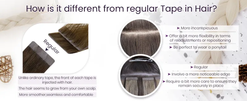 LaaVoo Invisible Tape in Hair Extensions 20st 14-24 inch Braziliaans menselijk haar_voghion.com