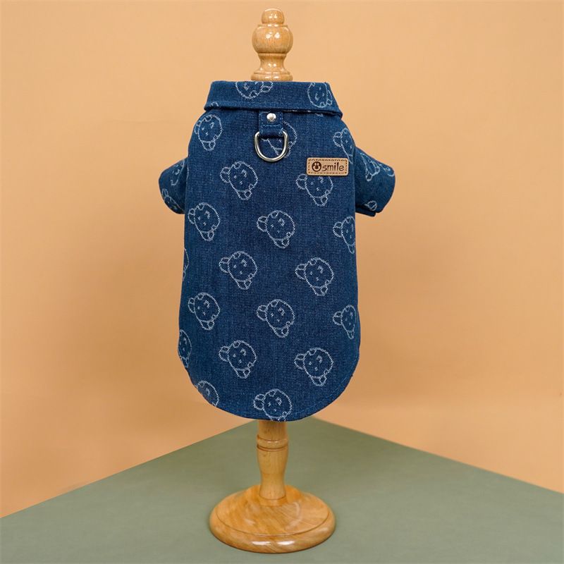 Maglietta da cowboy con corda di trazione Teddy da combattimento Abbigliamento per animali domestici per gatti Forniture per cani di piccola e media taglia_voghion.com