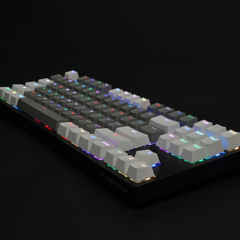 Farfi 87-Tasten-Ersatztastenkappen für mechanische PBT-Tastatur mit kontrastfarbener Hintergrundbeleuchtung für PC-Computer_voghion.com