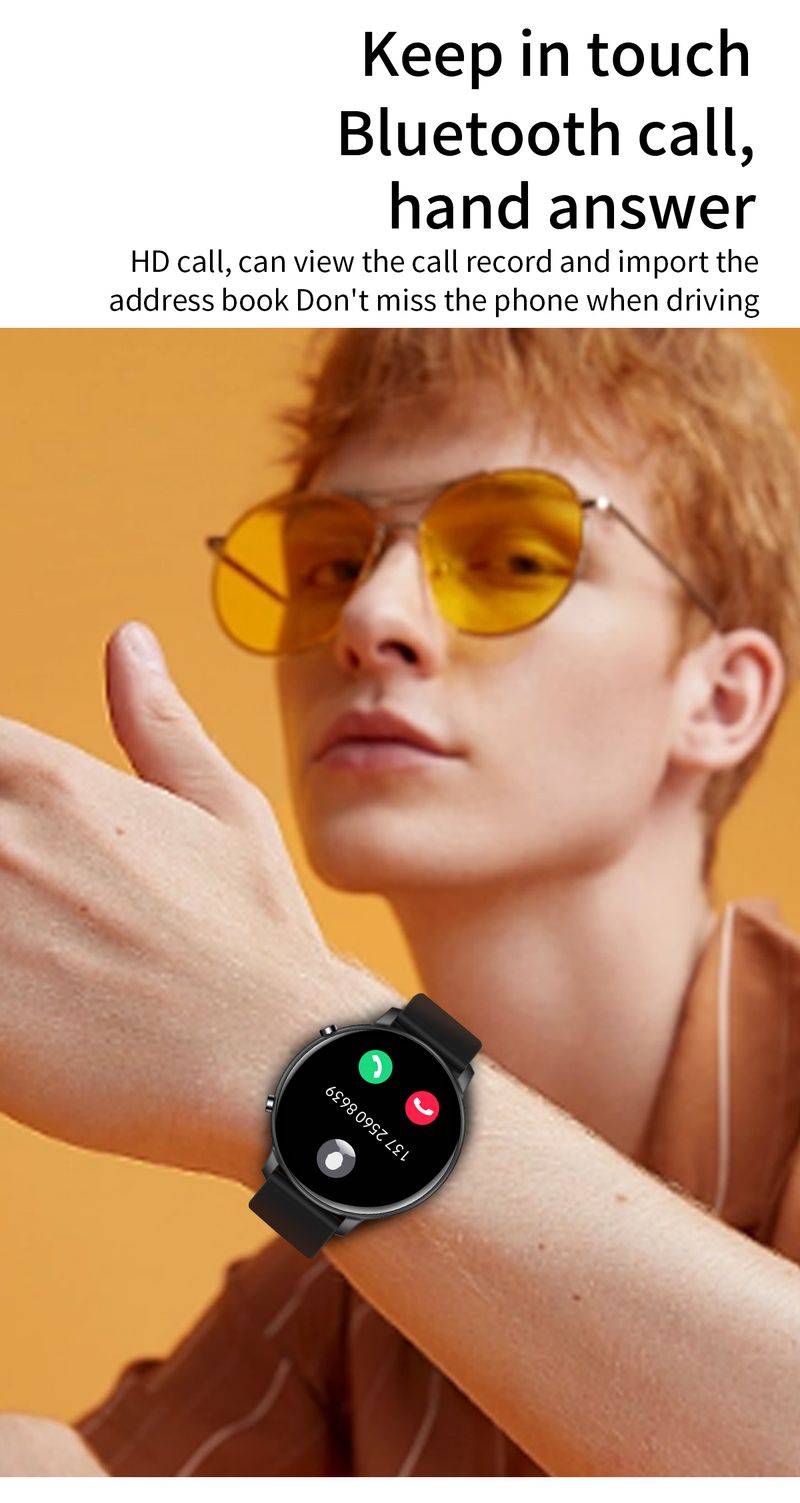 Montre connectée Aolon GTR 1,39 pouce HD, Bluetooth, appels, sport, suivi des calories, étanche, pour hommes_voghion.com