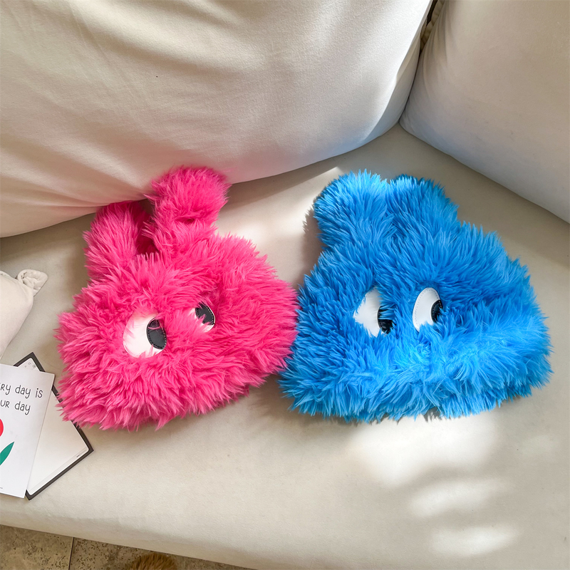 Laste karvane sügis-talvine naljakas multifilm kutsika pullovermüts silmade ja pikkade kõrvadega armas beebiplüüsmütsi trendikas_voghion.com