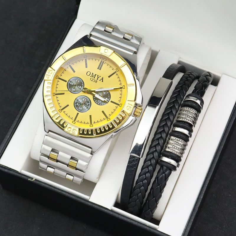Brand Men's Quartz Watch Bracelet Box Set Fashion Watch Gift Set_voghion.com