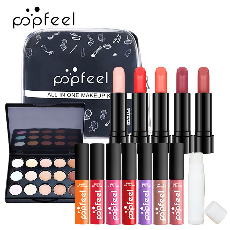 Makeup Sets POPFEEL Makeup Set Full Set Of Cosmetics Combination Light Makeup Beginners Beauty Tools_voghion.com